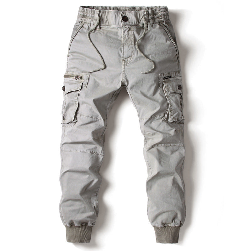 Men's Multi-Pocket Elastic-Cuff Cargo Pants, detail view