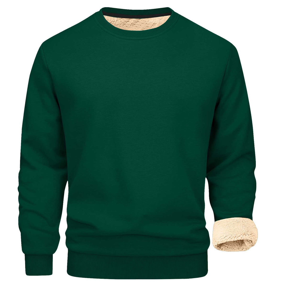 Men's Sherpa Fleece Lined Crewneck Sweatshirt - Thick Warm Loose Fit Winter Pullover, M-5XL