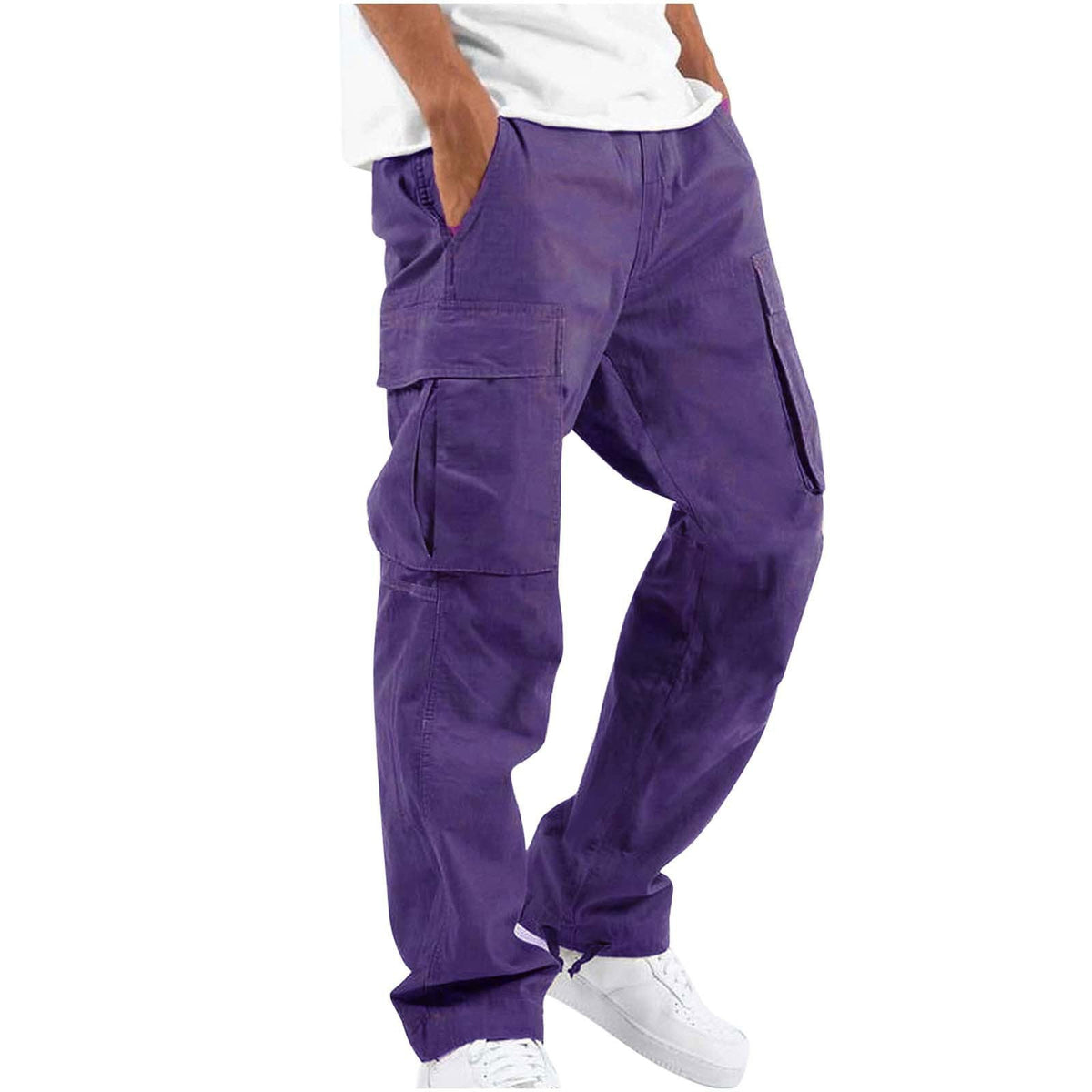 Men's Military-Inspired Multi-Pocket Cargo Pants, waist detail