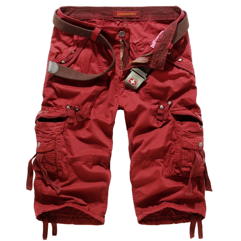 Men's plain cargo shorts khaki everyday wear
