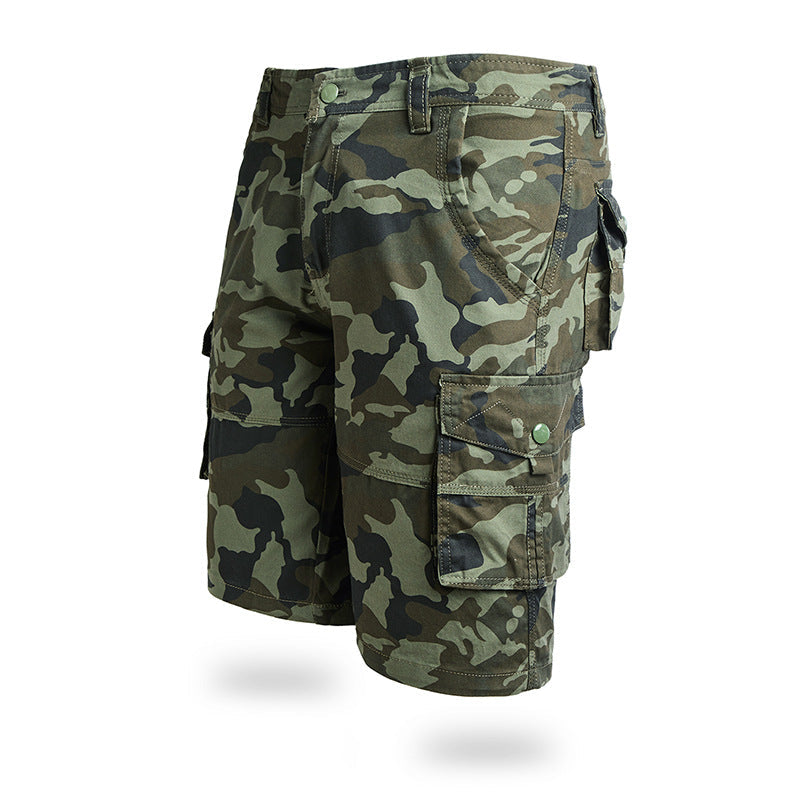 Men's Outdoor Camouflage Cargo Shorts, waist detail