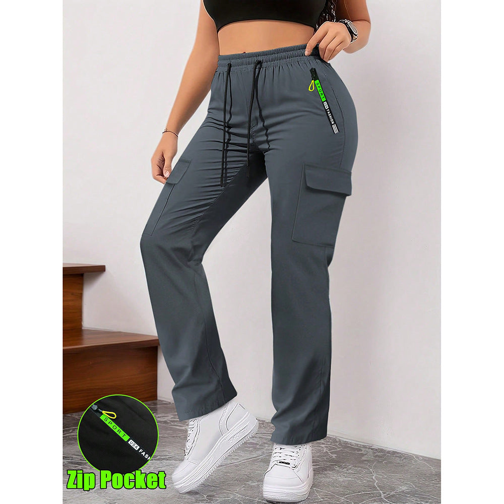 Retro Big Pocket Trendy Brand Casual Pants Women'S 2025 Spring And Autumn New Cross-Border Foreign Trade Loose Workwear Versatile Long Pants