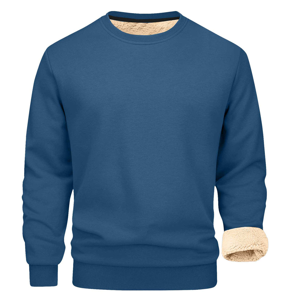 Men's Sherpa Fleece Lined Crewneck Sweatshirt - Thick Warm Loose Fit Winter Pullover, M-5XL