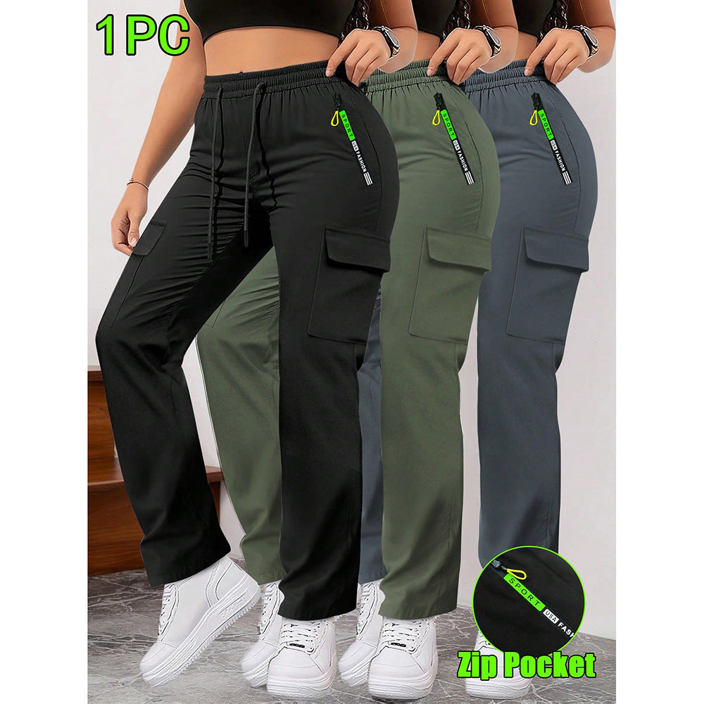 Retro Big Pocket Trendy Brand Casual Pants Women'S 2025 Spring And Autumn New Cross-Border Foreign Trade Loose Workwear Versatile Long Pants