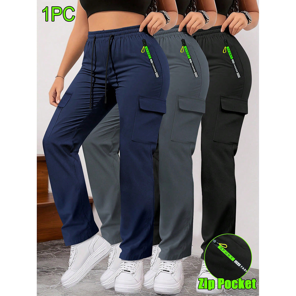 Retro Big Pocket Trendy Brand Casual Pants Women'S 2025 Spring And Autumn New Cross-Border Foreign Trade Loose Workwear Versatile Long Pants