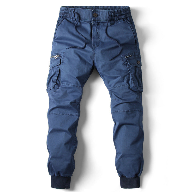 Men's Multi-Pocket Elastic-Cuff Cargo Pants, back view