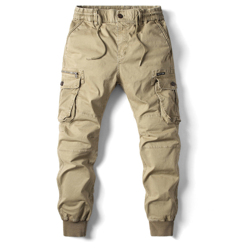 Men's Multi-Pocket Elastic-Cuff Cargo Pants, styling detail
