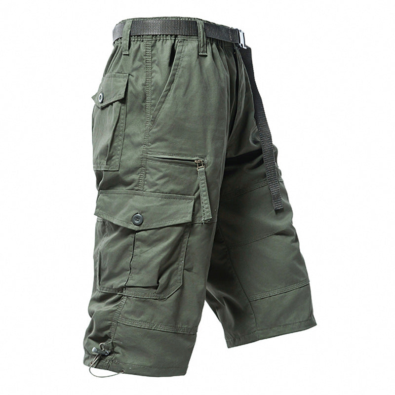 Men's Multi-Pocket Outdoor Cargo Shorts, full-length view