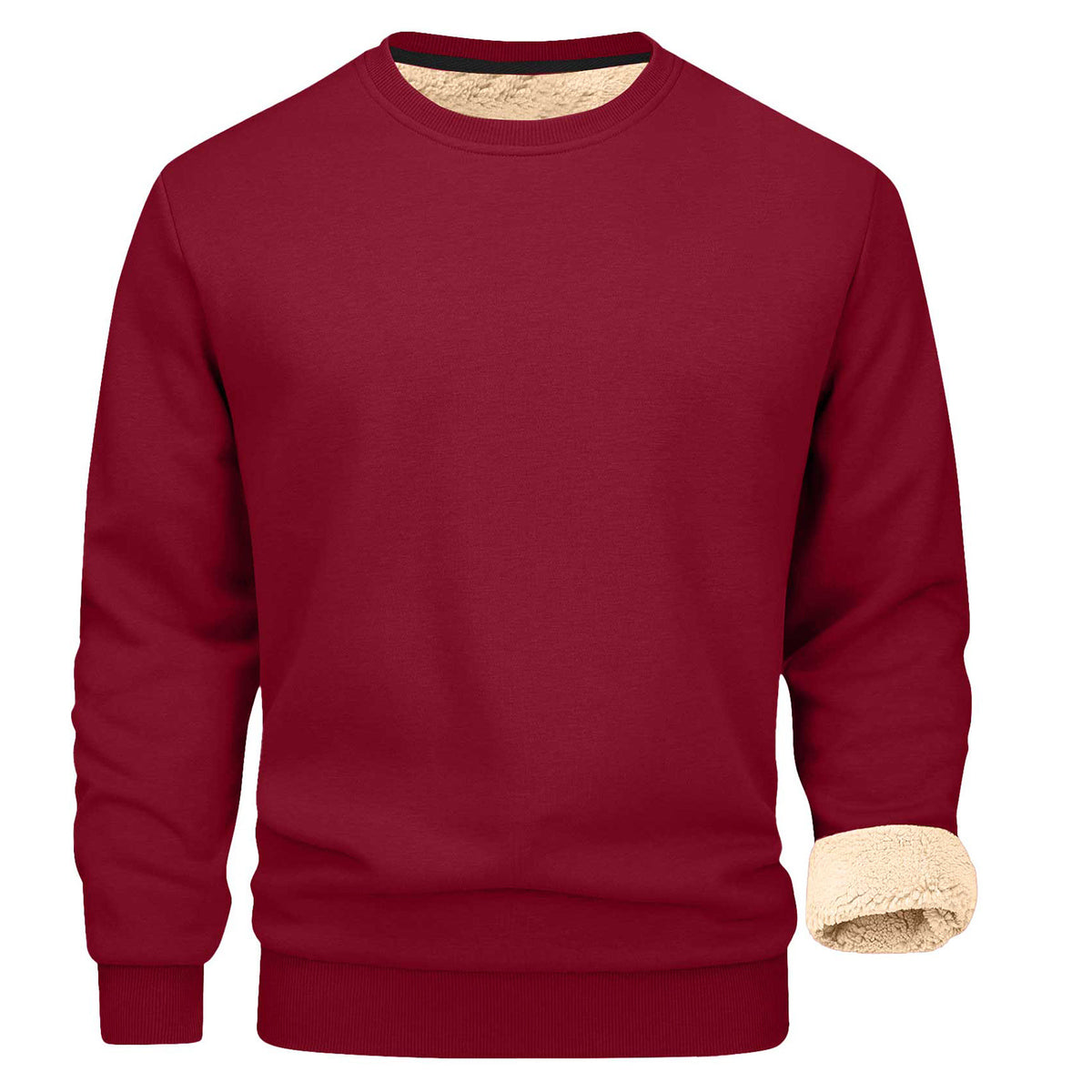 Men's Sherpa Fleece Lined Crewneck Sweatshirt - Thick Warm Loose Fit Winter Pullover, M-5XL