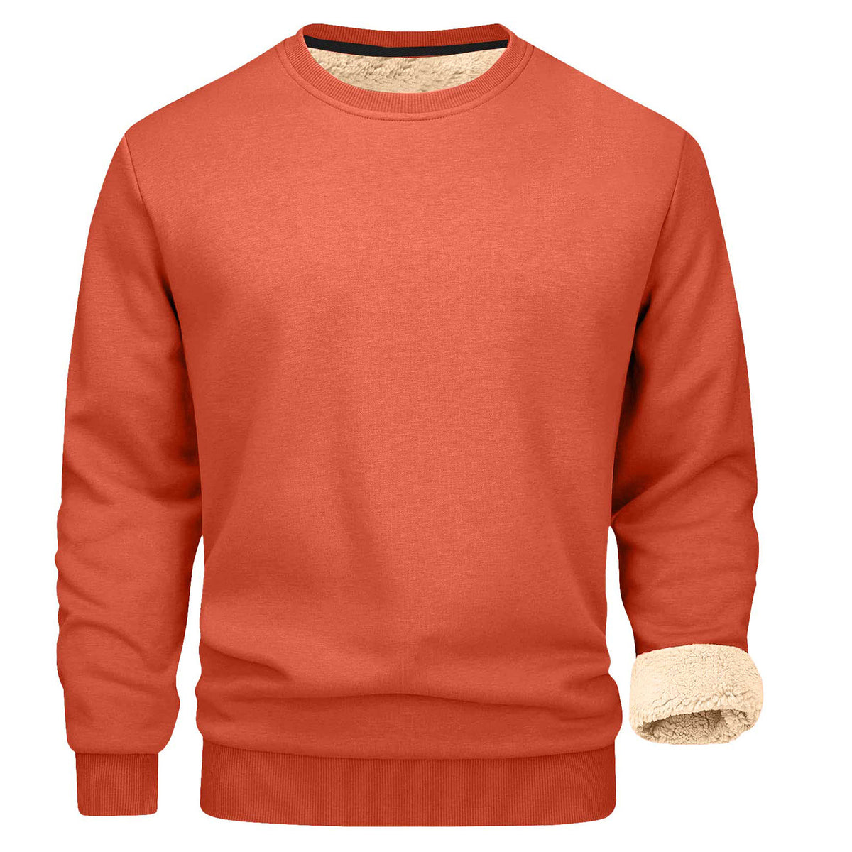 Men's Sherpa Fleece Lined Crewneck Sweatshirt - Thick Warm Loose Fit Winter Pullover, M-5XL