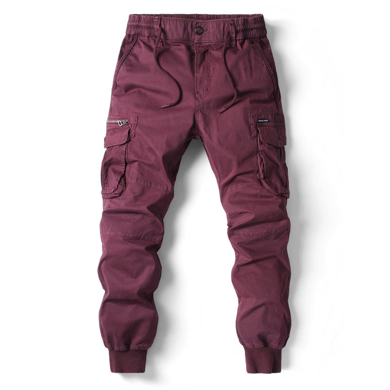 Men's Multi-Pocket Elastic-Cuff Cargo Pants