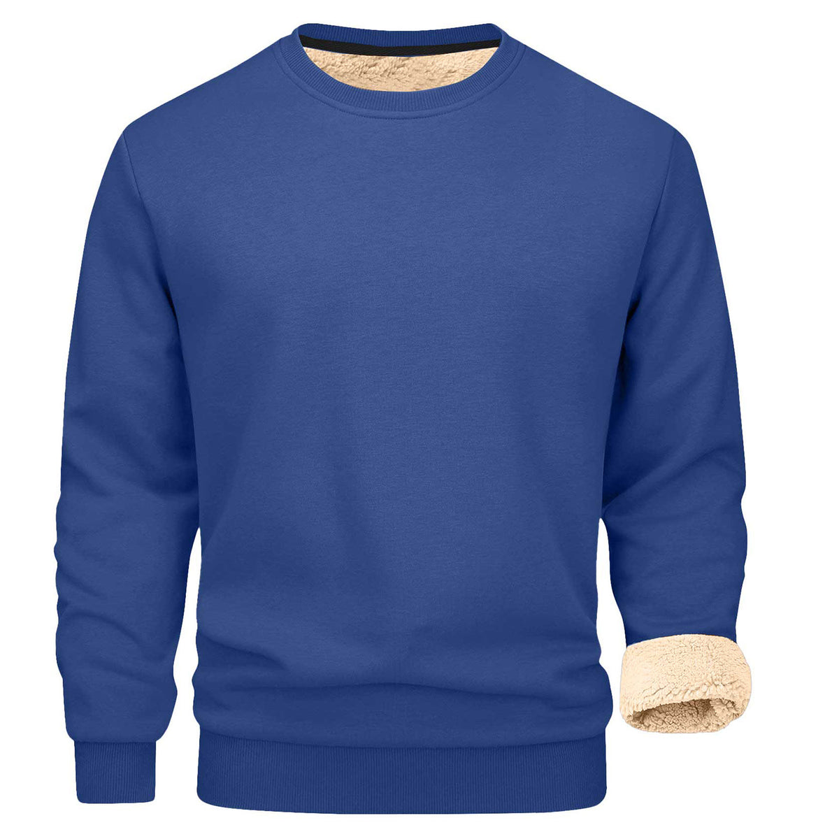Men's Sherpa Fleece Lined Crewneck Sweatshirt - Thick Warm Loose Fit Winter Pullover, M-5XL