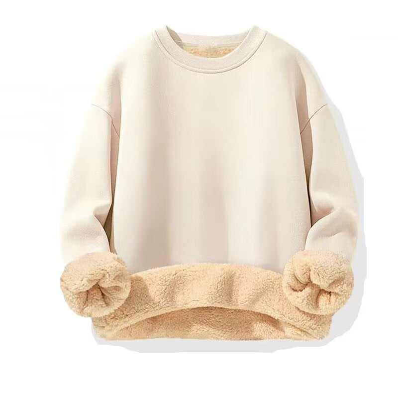 Men's Sherpa Fleece Lined Crewneck Sweatshirt - Thick Warm Loose Fit Winter Pullover, M-5XL