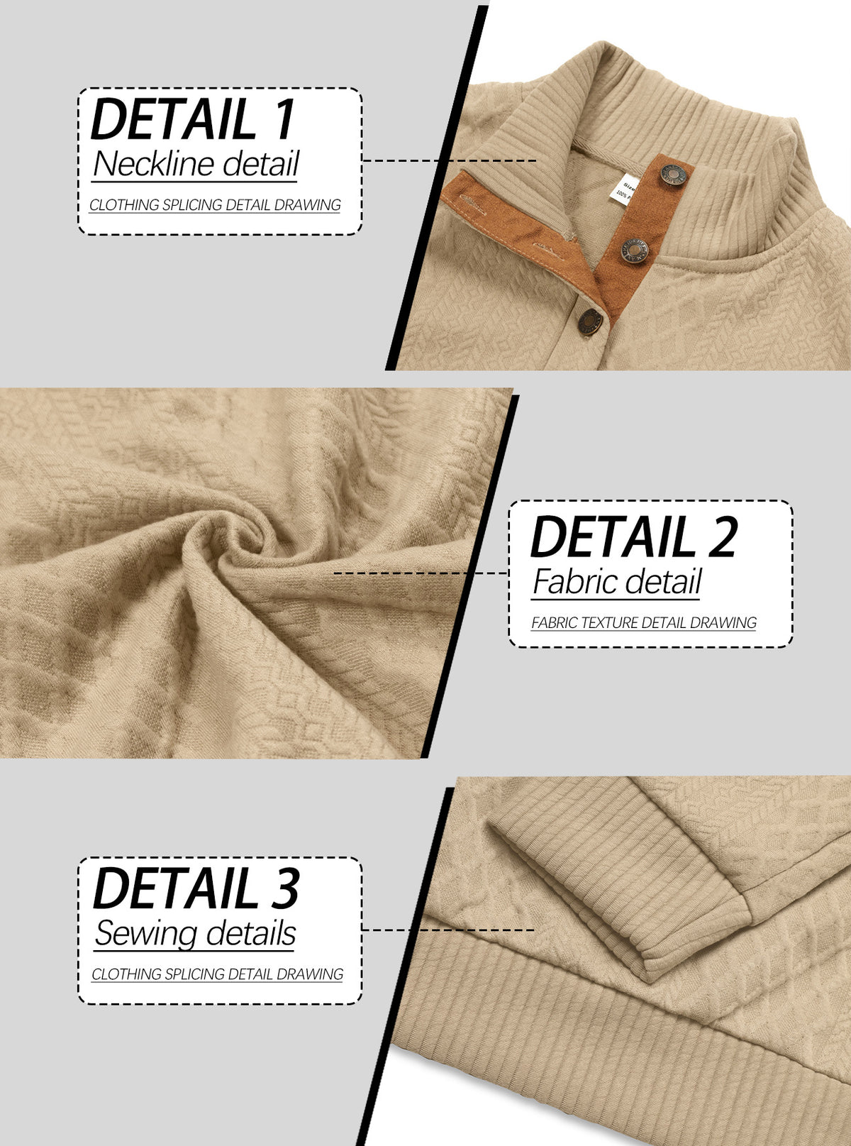 Men's Stand Collar Jacquard Knit Sweatshirt | Long Sleeve Pullover