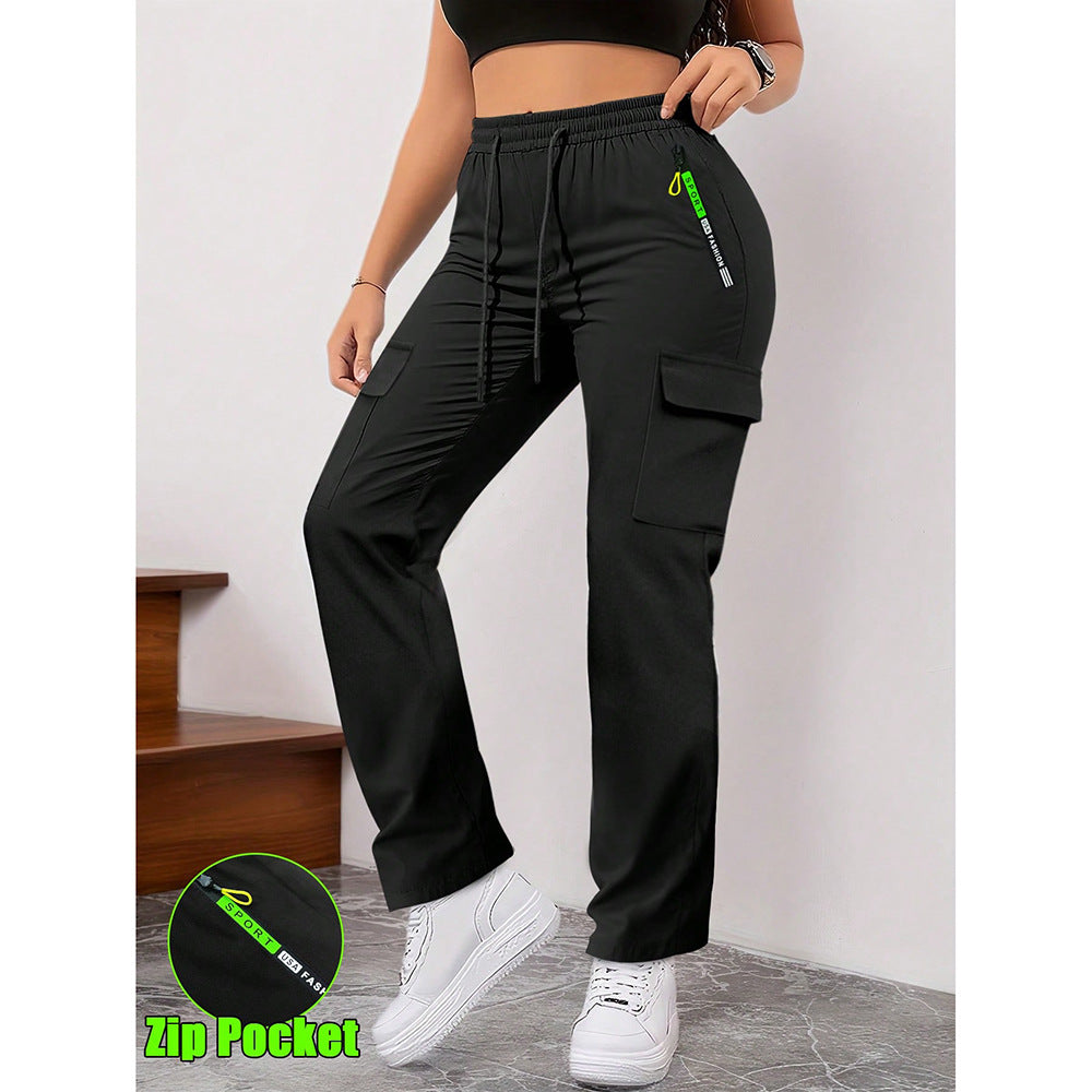 Retro Big Pocket Trendy Brand Casual Pants Women'S 2025 Spring And Autumn New Cross-Border Foreign Trade Loose Workwear Versatile Long Pants