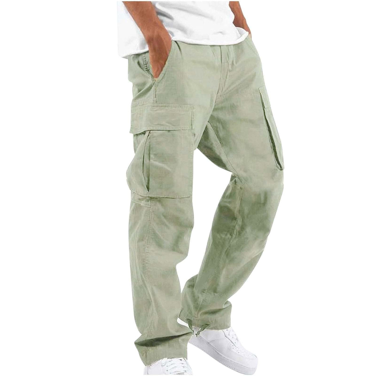Men's Military-Inspired Multi-Pocket Cargo Pants, close-up detail