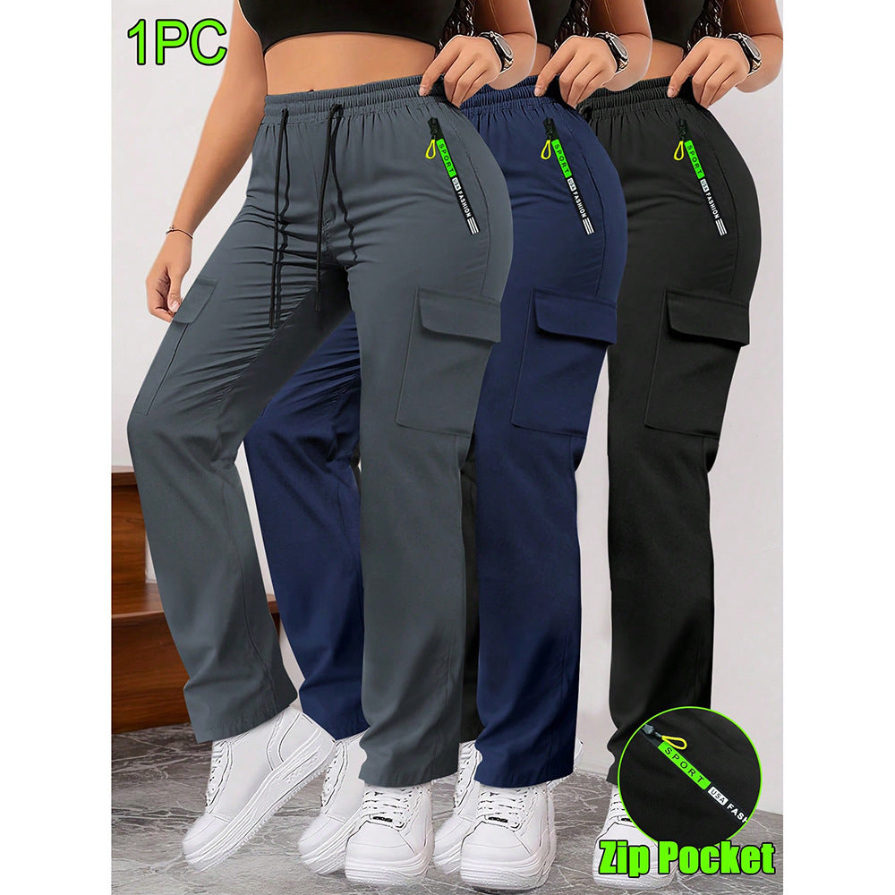 Retro Big Pocket Trendy Brand Casual Pants Women'S 2025 Spring And Autumn New Cross-Border Foreign Trade Loose Workwear Versatile Long Pants