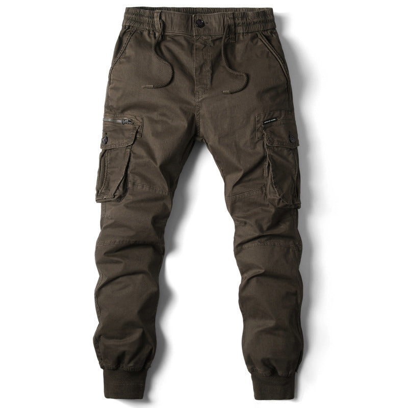 Men's Multi-Pocket Elastic-Cuff Cargo Pants, fabric detail