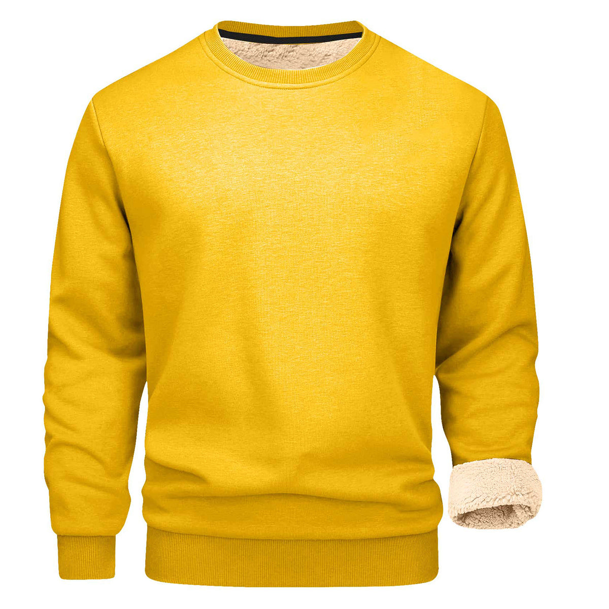 Men's Sherpa Fleece Lined Crewneck Sweatshirt - Thick Warm Loose Fit Winter Pullover, M-5XL