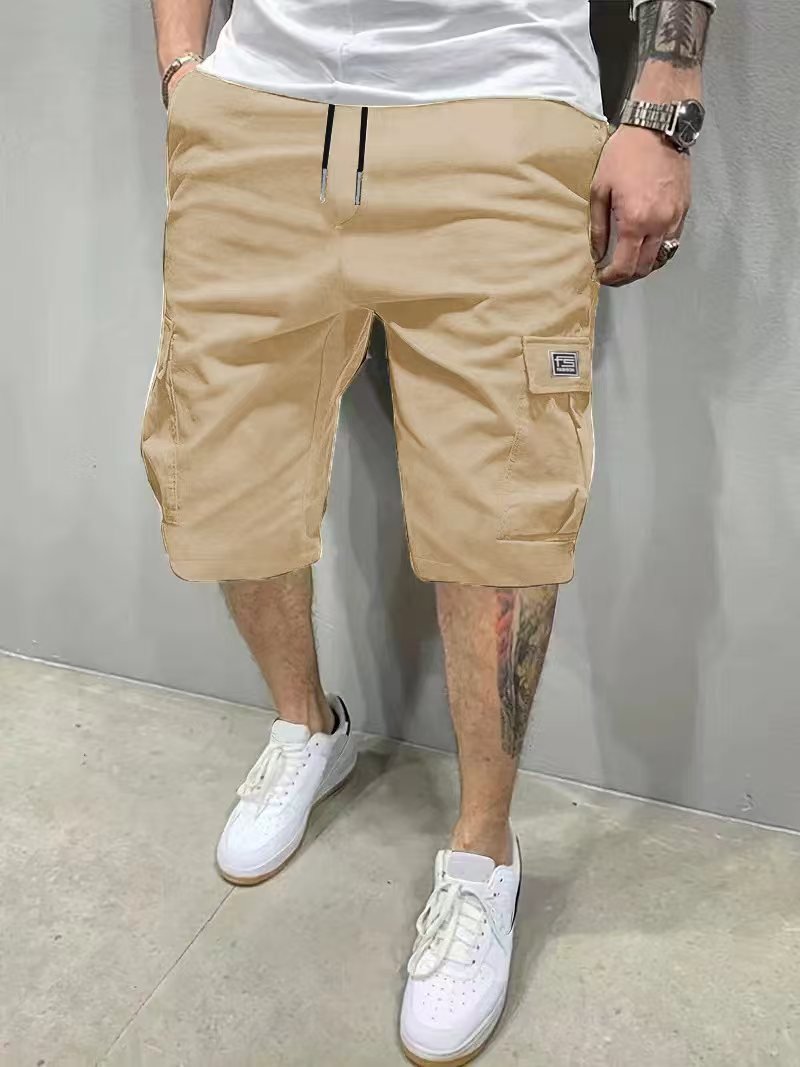 Men's cargo shorts worn outdoor lifestyle shot