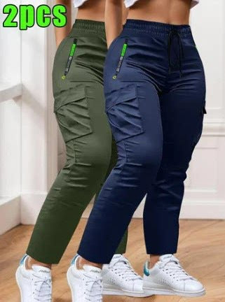 Retro Big Pocket Trendy Brand Casual Pants Women'S 2025 Spring And Autumn New Cross-Border Foreign Trade Loose Workwear Versatile Long Pants