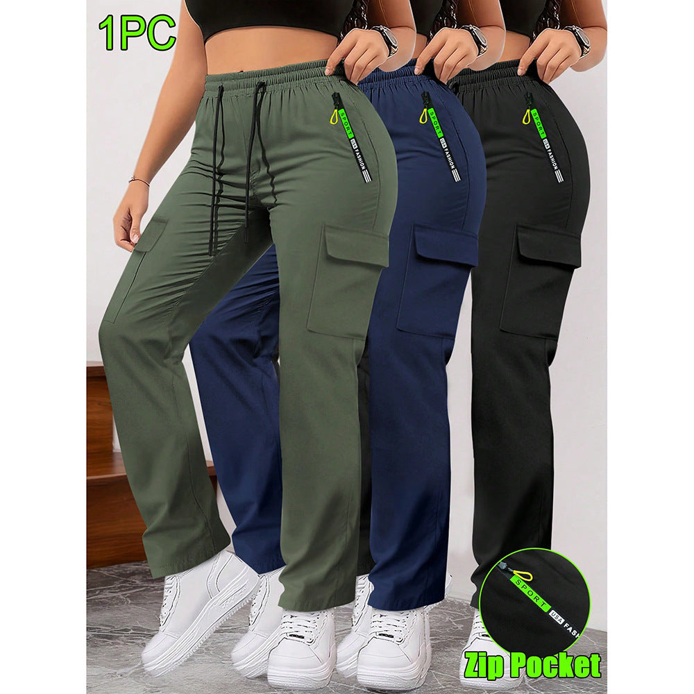 Retro Big Pocket Trendy Brand Casual Pants Women'S 2025 Spring And Autumn New Cross-Border Foreign Trade Loose Workwear Versatile Long Pants
