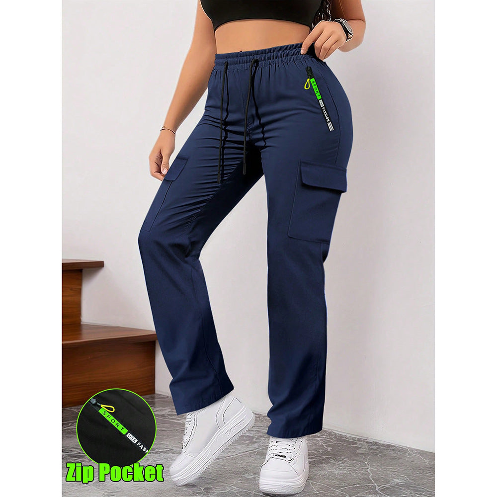 Retro Big Pocket Trendy Brand Casual Pants Women'S 2025 Spring And Autumn New Cross-Border Foreign Trade Loose Workwear Versatile Long Pants
