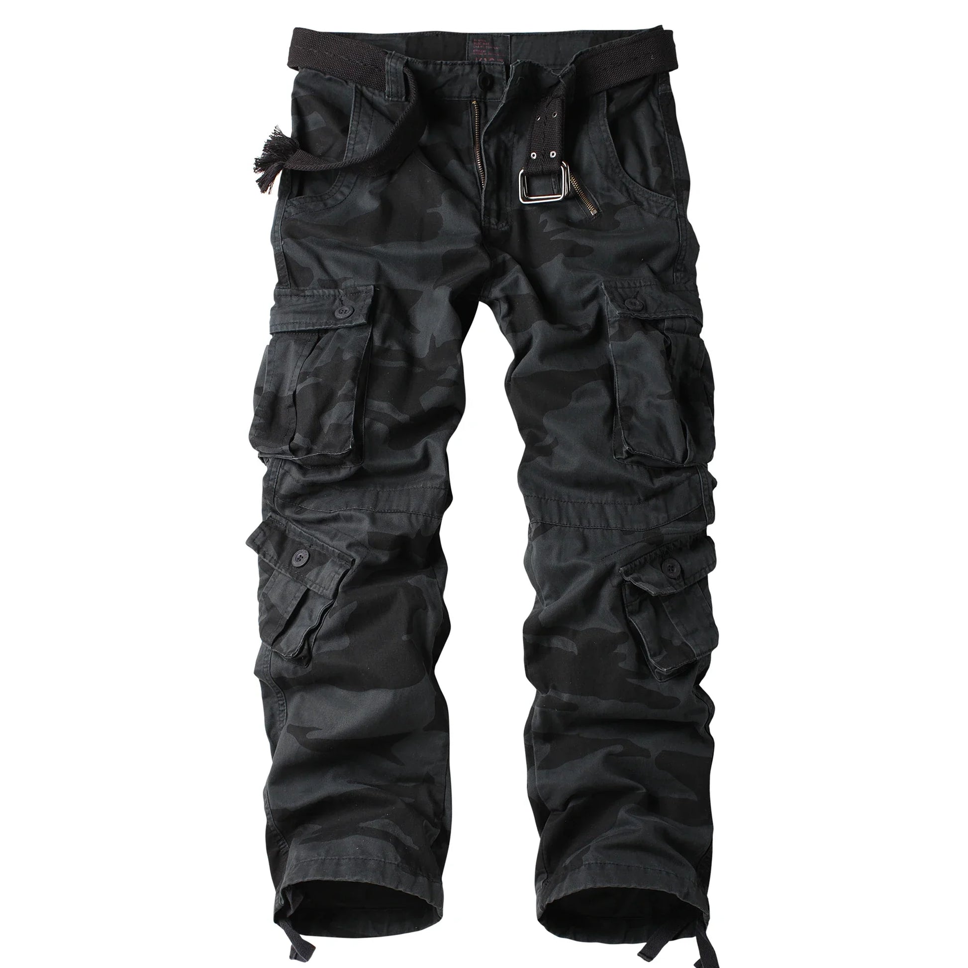 Men's Camo Multi-Pocket Cargo Pants, close-up detail