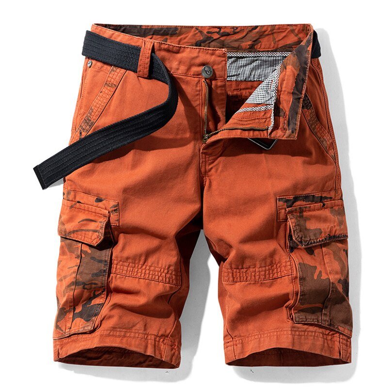 Men's Casual Camo Pocket-Stitch Cargo Shorts, fit view