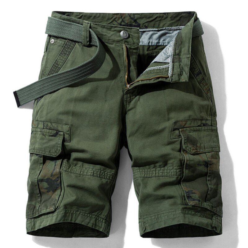 Men's Casual Camo Pocket-Stitch Cargo Shorts, pocket detail