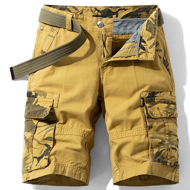 Men's Casual Camo Pocket-Stitch Cargo Shorts, front view
