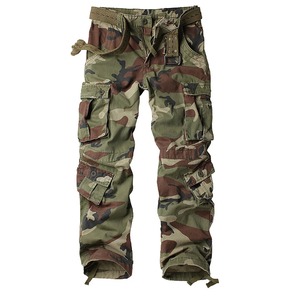 Men's Camo Tactical Multi-Pocket Cargo Pants, front view