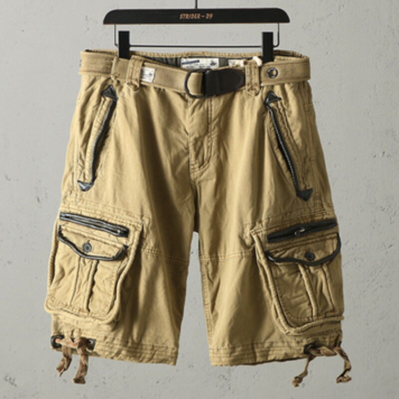 Men's Rugged Multi-Pocket Cargo Shorts, close-up detail