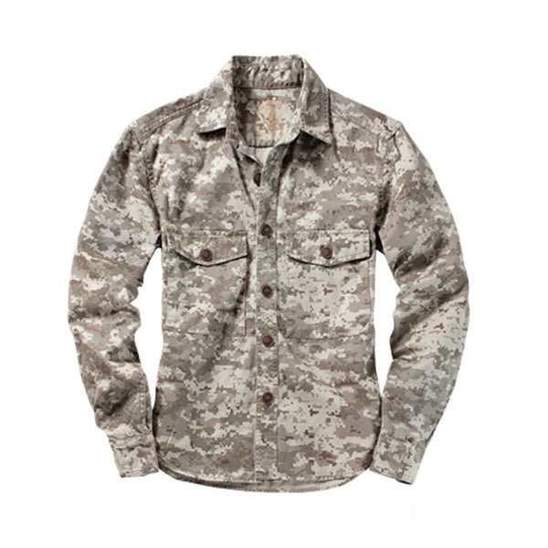 Men's Outdoor Camo Long Sleeve Shirt, worn lifestyle shot