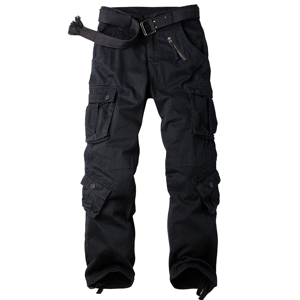 Men's Camo Multi-Pocket Cargo Pants, waist detail