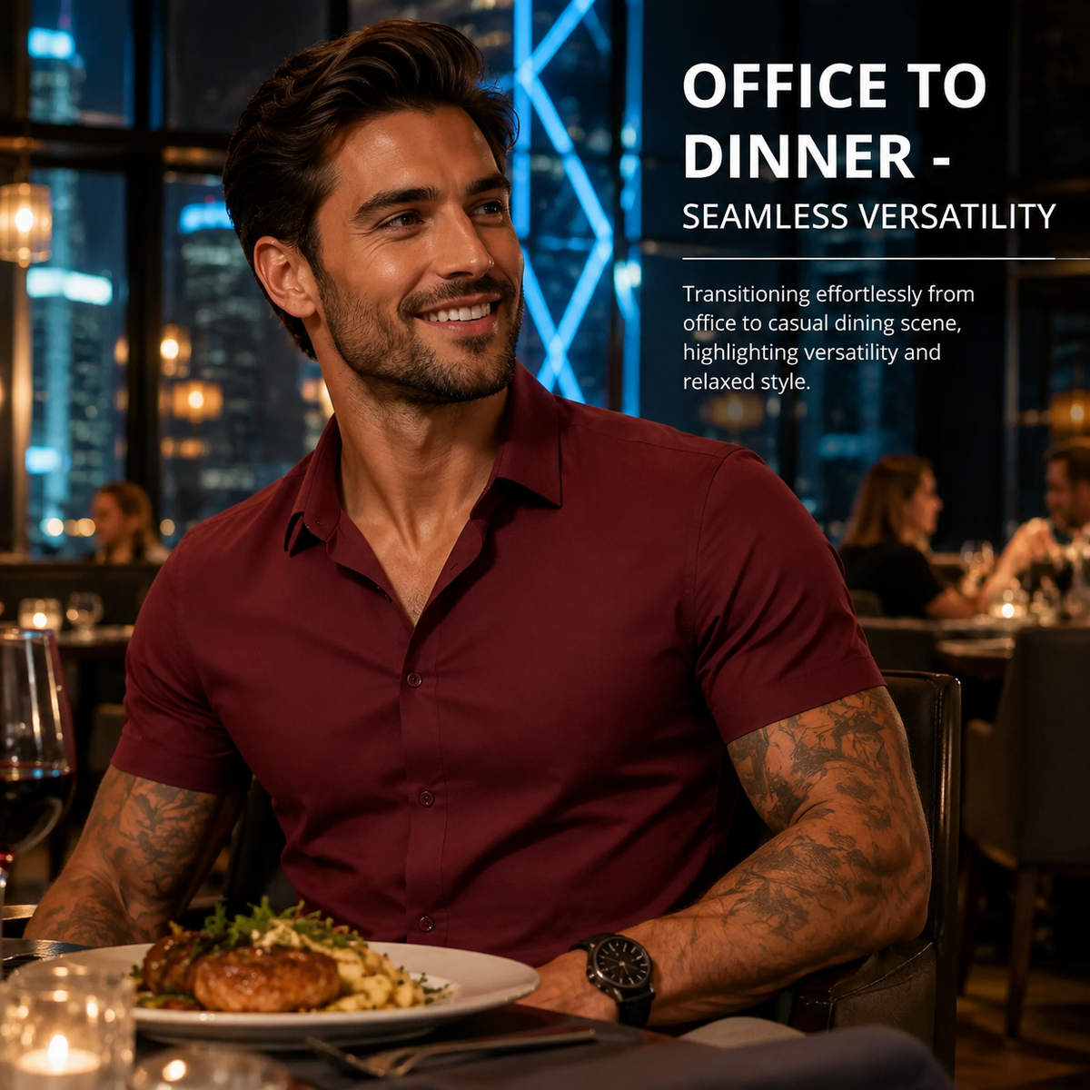 Men's Slim Fit Short Sleeve Dress Shirts