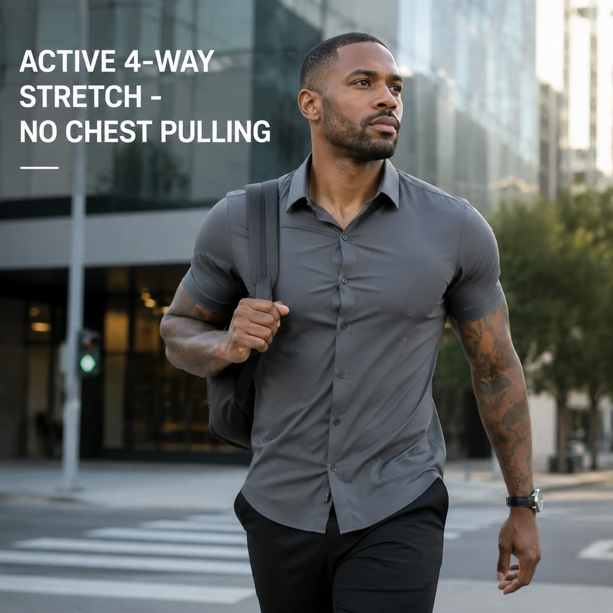 Men's Slim Fit Short Sleeve Dress Shirts