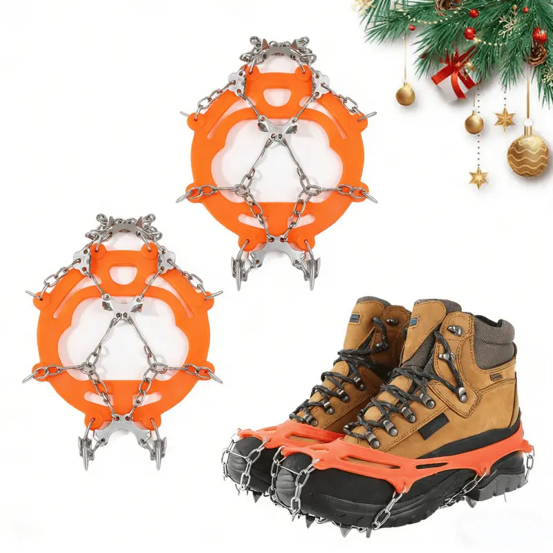 Ice Cleats for Shoes & Boots – 8-Spike Anti-Slip Snow & Ice Traction Grips for Walking & Hiking