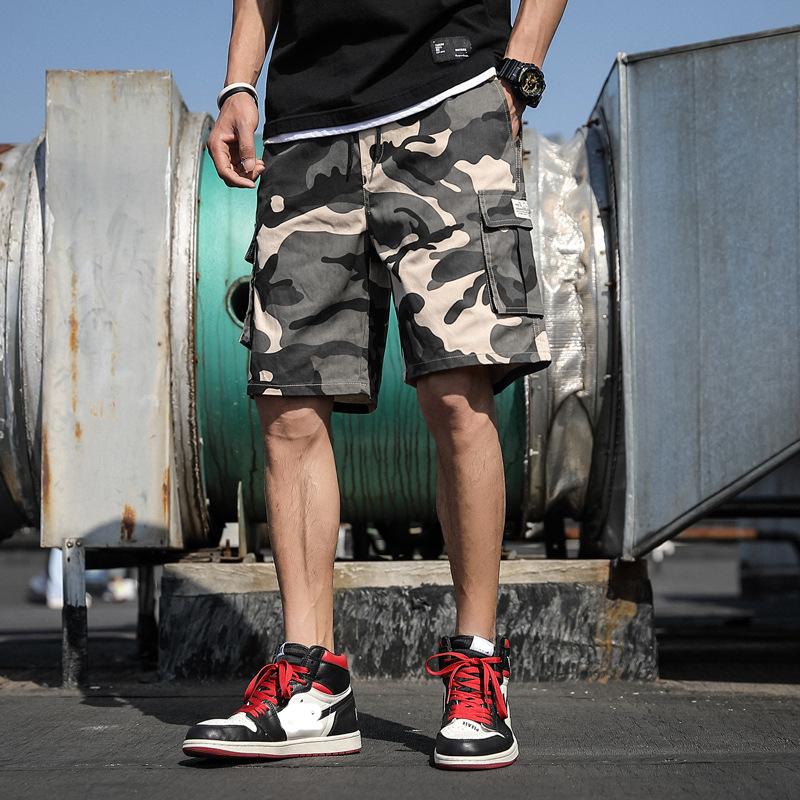 Men's Plus Size Camo Cargo Shorts, side view