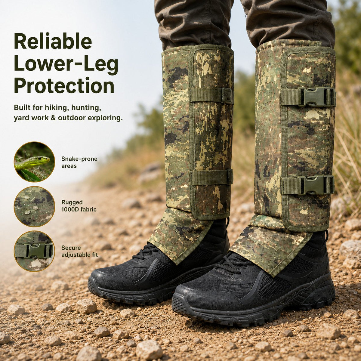 Snake Guard Gaiters – Puncture-Resistant Leg Protection for Hunting & Hiking