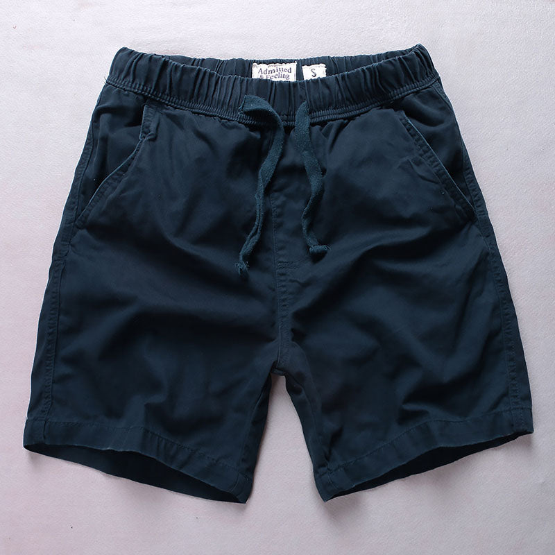 Men's Outdoor Leisure Elastic-Waist Beach Shorts, worn lifestyle shot