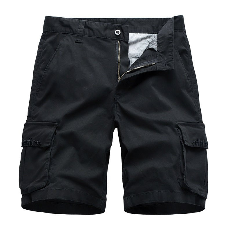 Men's Loose Embroidered-Pocket Shorts, worn lifestyle shot