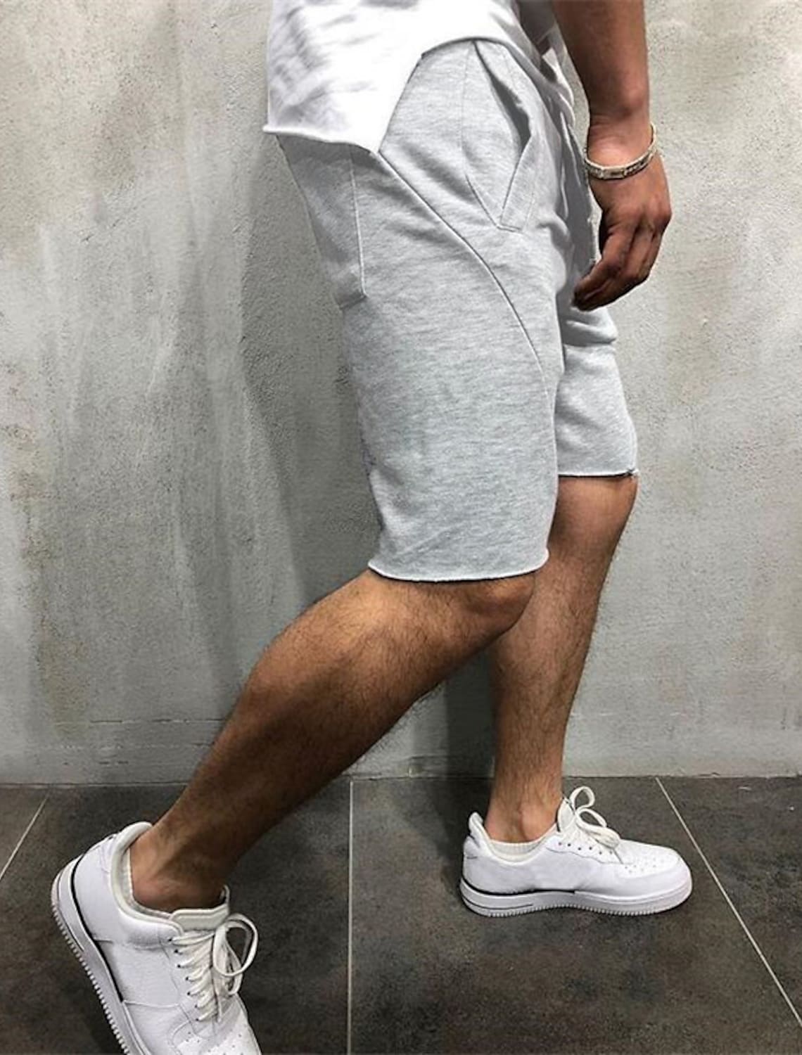 Men's Loose Elastic Waist Shorts, side view