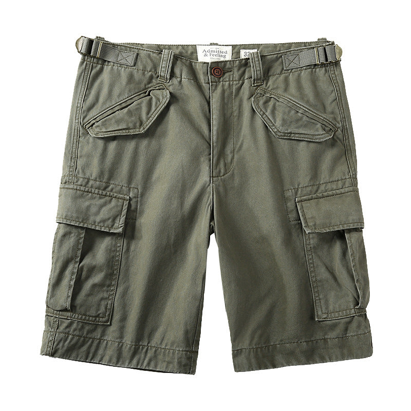 Men's Casual Camo Elastic Cargo Shorts, waist detail