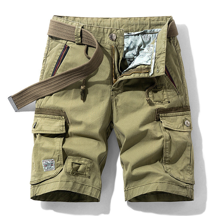 Men's Casual Straight-Leg Multi-Pocket Shorts, full-length view