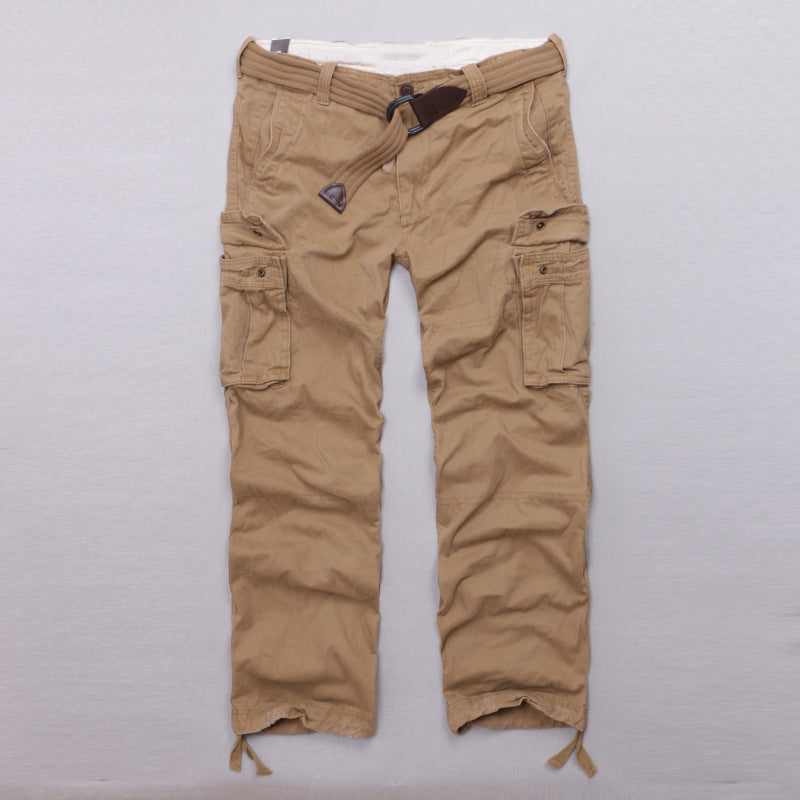 Casual Camo Military Multi-pocket Men's Straight Pants, fit view