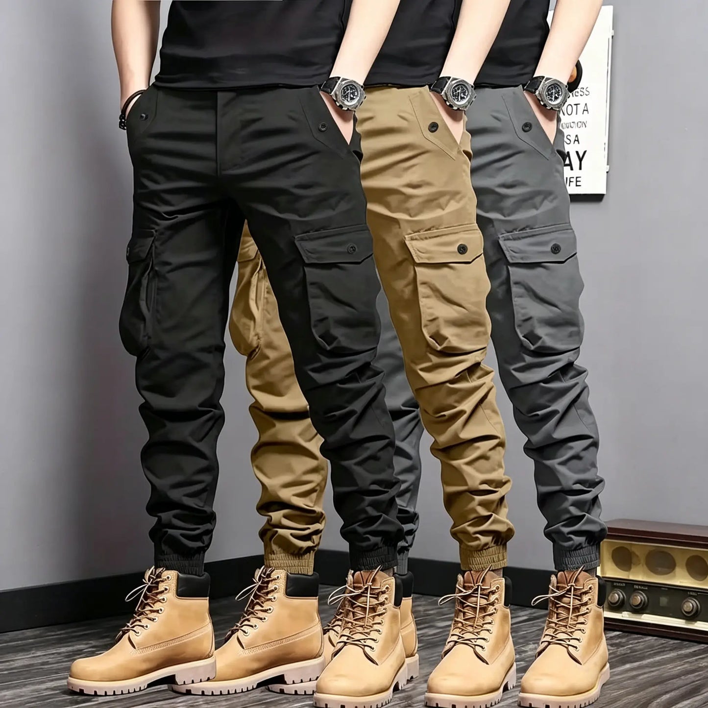 Men's Multi-Color Cargo Joggers Tactical Workwear