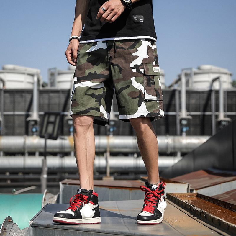Men's Plus Size Camo Cargo Shorts, fit view