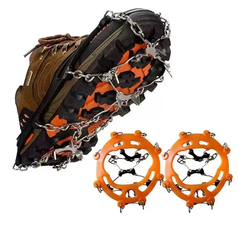 Ice Cleats for Shoes & Boots – 8-Spike Anti-Slip Snow & Ice Traction Grips for Walking & Hiking