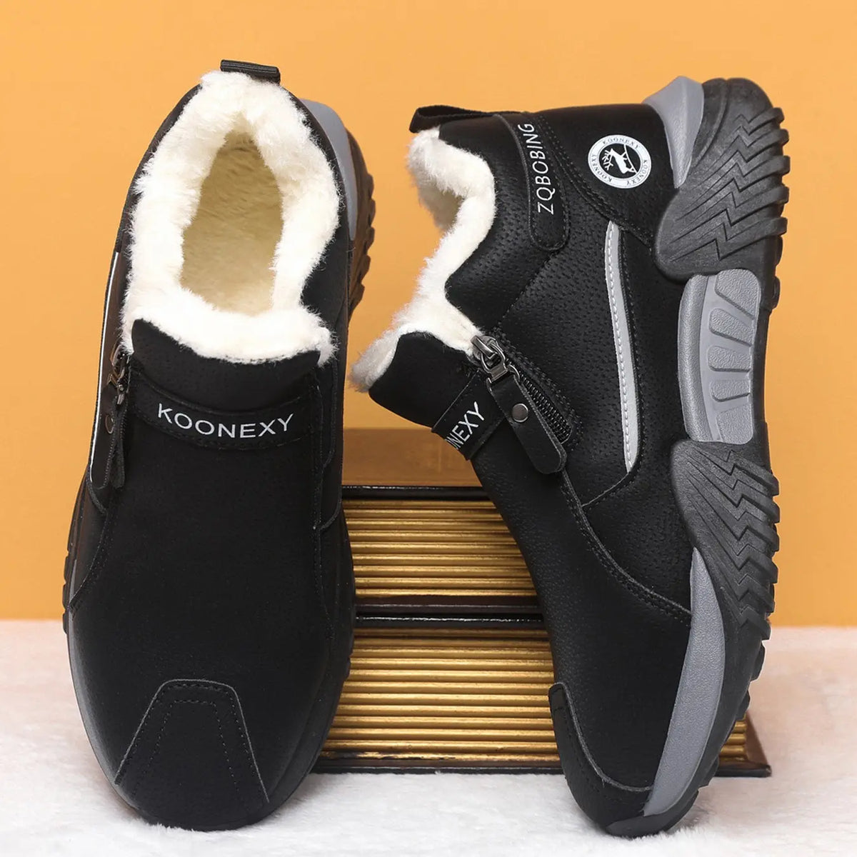 Unisex Winter Snow Casual Ankle Boots in Khaki and Gray